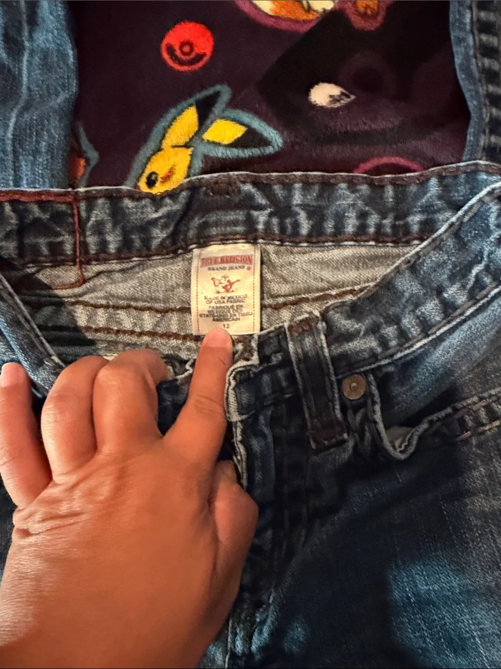 Boys True Religion Skinny Jeans in Blue Denim